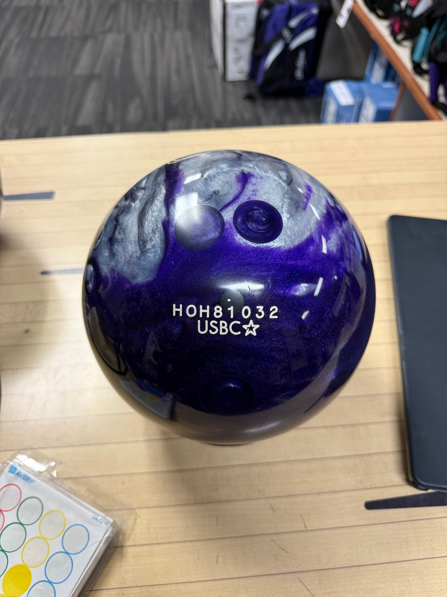 (Used) White Dot Purple/black/Silver 15lb #1032