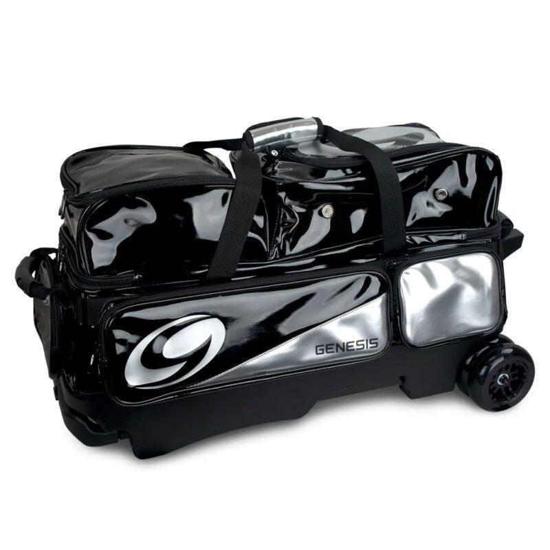 Genesis Dually 3 Ball Triple Black Silver Bowling Bag