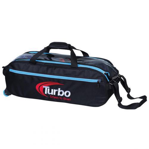 Pursuit Slim Triple Tote - Black/Blue