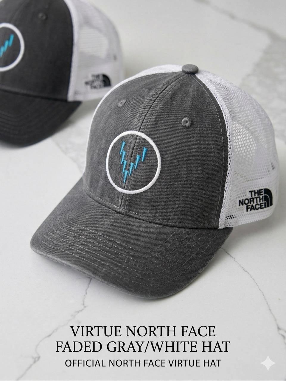 Virtue North Face Hat Faded Gray/White