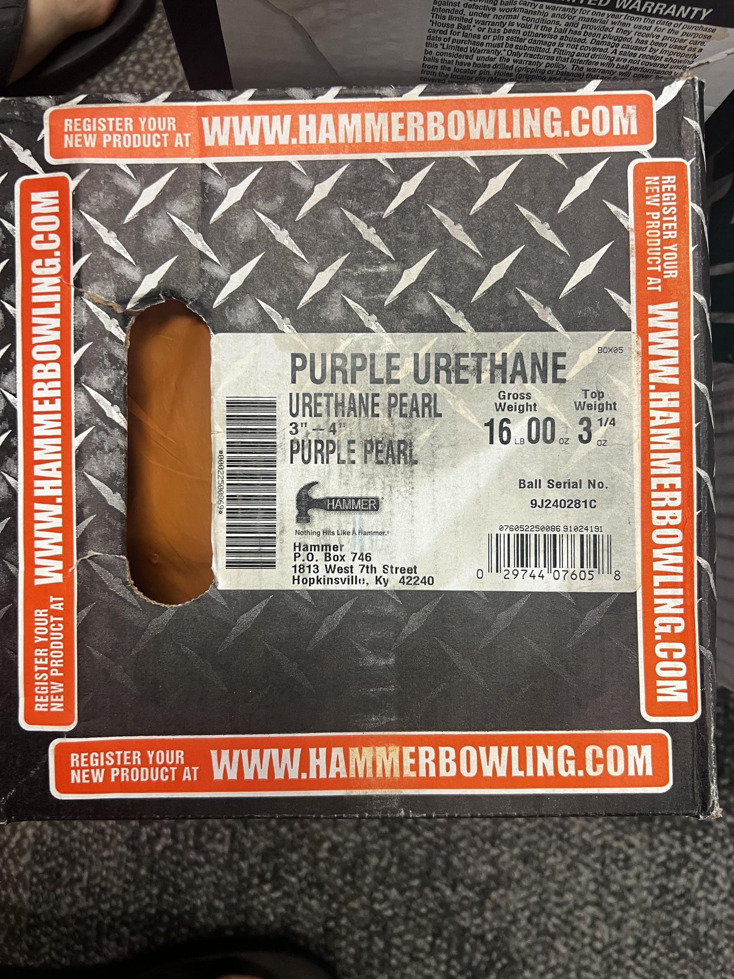 Hammer Green Pin Purple Hammer Urethane (EBI Pour)
