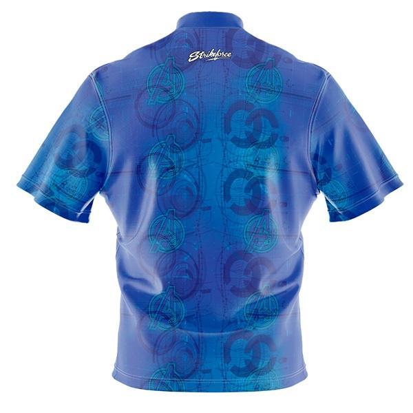Marvel Blue Avengers Logo Repeating Pattern Jersey