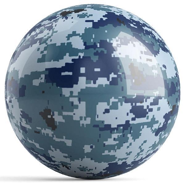 Blue-Grey Camouflage Bowling Ball