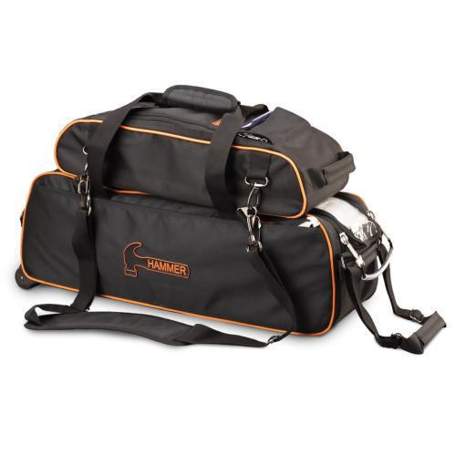 Premium Slim 3 Ball Tote W/Pouch Black/Orange