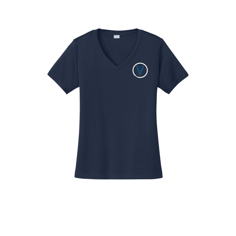 Ladies V Neck - Small Logo - True Navy