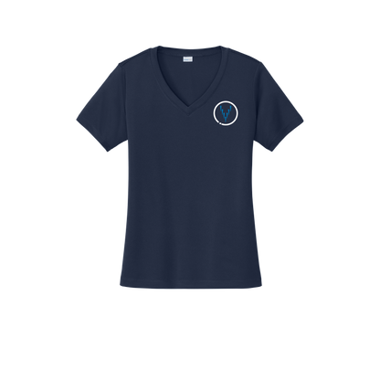 Ladies V Neck - Small Logo - True Navy