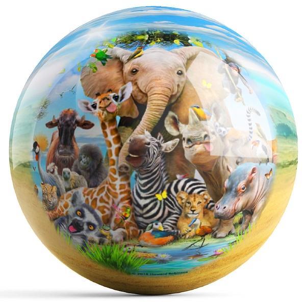 African Animals Selfie Bowling Ball