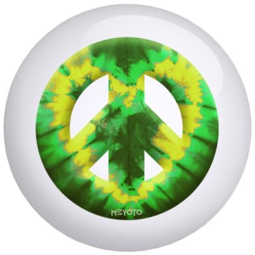 Green Yellow Heart Tie Dye Bowling Ball