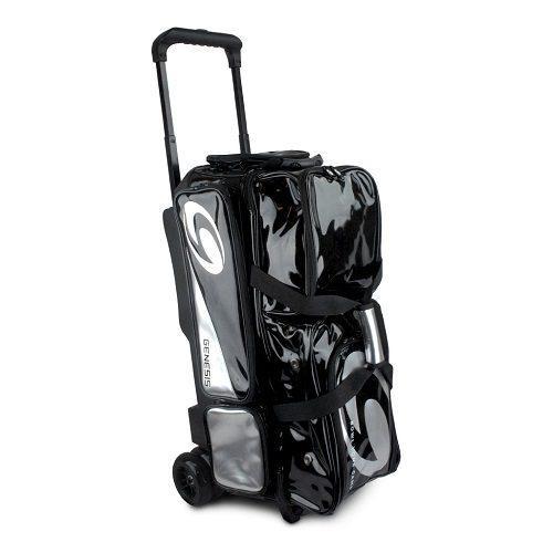 Genesis Dually 3 Ball Triple Black Silver Bowling Bag