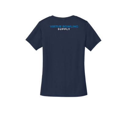 Ladies V Neck - Large Logo - True Navy