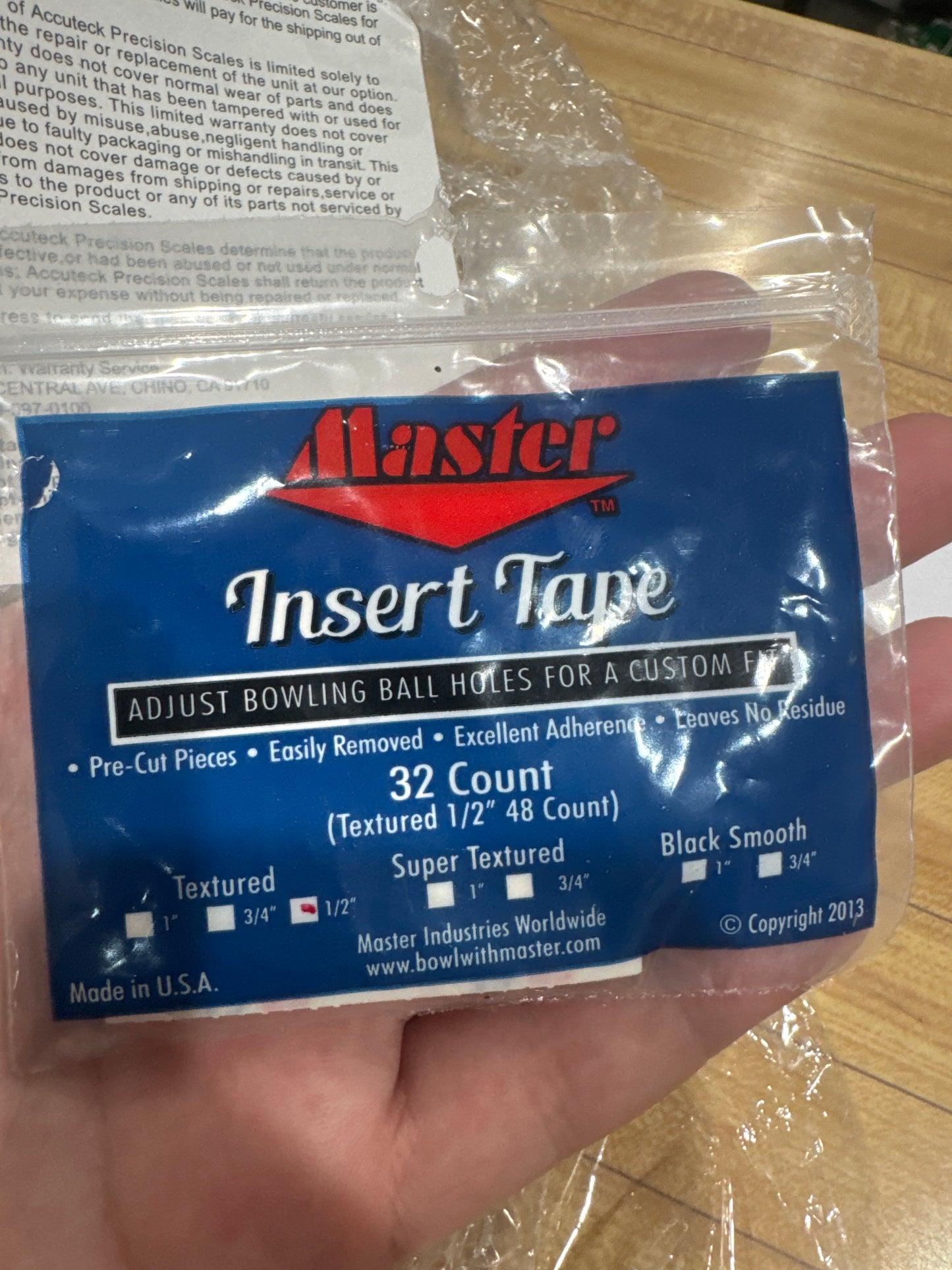 Master White Insert Tape 1/2"